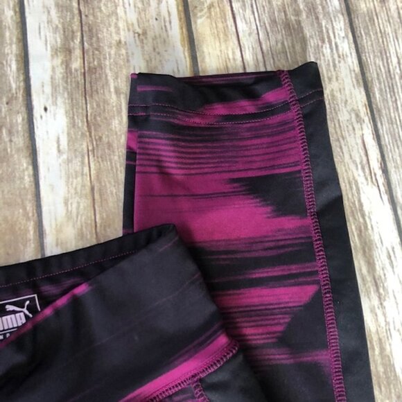 Puma Blur Cropped Black & Fuchsia Legging Medium - Picture 4 of 5